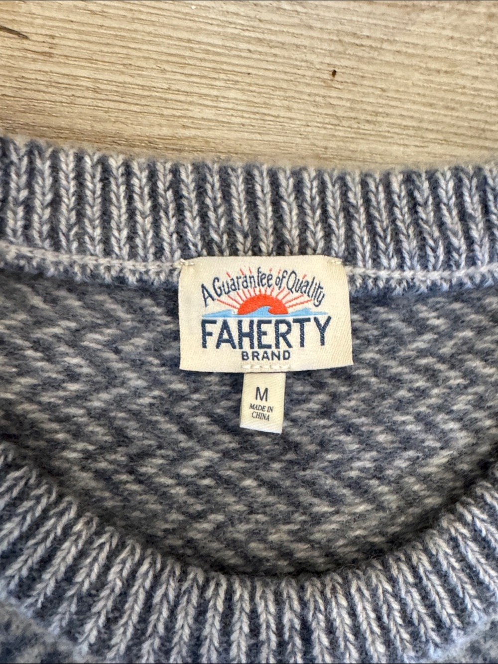 Faherty Donegal Ombre Crewneck Desert Sunset Ombré Herringbone Knit Sweater - Picture 7 of 15